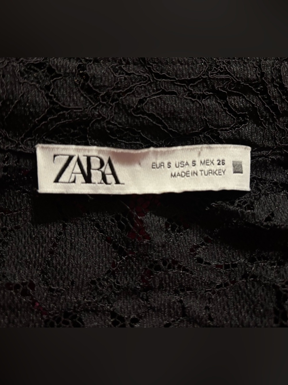 ZARA Black Lace Button-Down Collared Shirt - Picture 2 of 12
